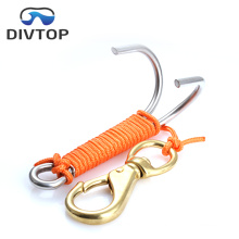 Diving Reef Double Hook Reef Drift Hook Line and Clip Diving Safety reef